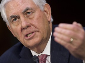 This file photo taken on January 11, 2017 shows  Former ExxonMobil executive Rex Tillerson testifies during his confirmation hearing for Secretary of State before the Senate Foreign Relations Committee on Capitol Hill in Washington, DC The US Senate on February 1, 2017 confirmed Tillerson as US secretary of state.