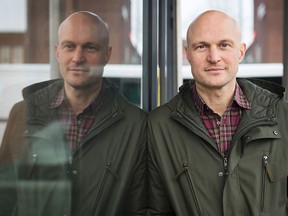 This file photo taken on January 24, 2017 shows Swedish Television (SVT) reporter Fredrik Onnevall posing outside the SVT Malmo offices in Malmo, Sweden.