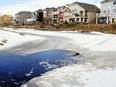Two children were rushed to hospital after the pair fell through the ice along a walking path in Airdrie, Alta., on Feb. 20, 2017.