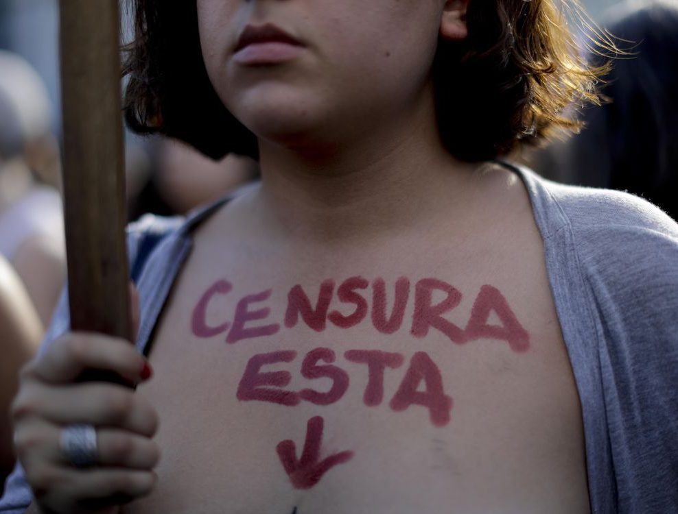 Censor this': Bare-breasted protesters in Argentina criticize double  standards on toplessness