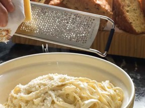 A bowl of Earls' creamy, cheesy noodles is extra rich, thanks to cream cheese. Top with meat or fish if desired.