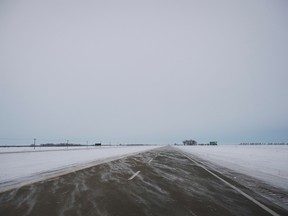 A highway near the U.S. border with Emerson, Manitoba, Canada, Feb. 9, 2017.