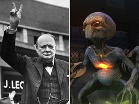 Britain's Sir Winston Churchill flashing the V-sign for victory in 1950. War correspondent, statesman, astronomer. Stargazing may not be what Winston Churchill is best remembered for, but a treatise he wrote on extraterrestrial life has revealed his scientific acumen six decades later.