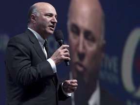 Canadian businessman Kevin O'Leary speaks during the Conservative Party of Canada convention in Vancouver, Friday, May 27, 2016.