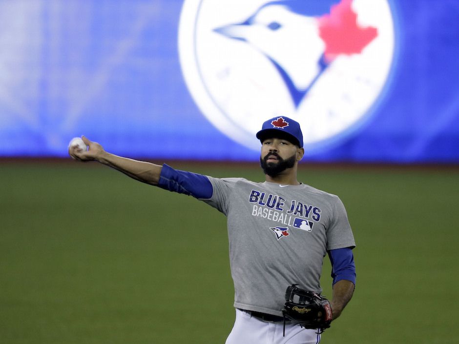 Dalton Pompey Toronto Blue Jays Autographed Majestic Baseball Jersey 5