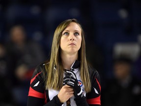 Ontario skip Rachel Homan looks on as she takes on Newfoundland during the Scotties Tournament of Hearts in St. Catharines, Ont., on Feb. 22.