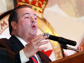 Jason Kenney speaks during the final Alberta PC leadership debate at Royal Canadian Legion #1 in Calgary on Tuesday.