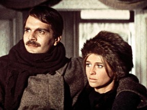 Julie Christie as Lara, with Omar Sharif as Yuri Zhivago, in a scene from the 1965 classic David Lean movie Doctor Zhivago.