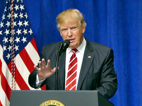 President Donald Trump speaks to members of military during his first visit to the headquarters of the U.S. Central Command at MacDill Air Force Base, Fla., Monday Feb. 6, 2017.