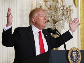 President Donald Trump speaks during a news conference on Feb. 16, 2017 in Washington, DC.