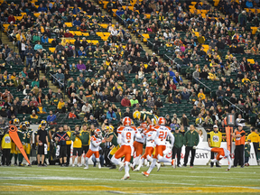 In this Sept. 23 file photo, the B.C. Lions and Edmonton Eskimos face off at Edmonton's Commonwealth Stadium — one of four Canadian sites the NFL visited on a 2016 scouting trip.