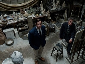 Armie Hammer and Geoffrey Rush in Stanley Tucci's Final Portrait.