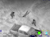 Screen shot of court-supplied infrared video showing the arrest of Douglas Garland on a farm north of Calgary.