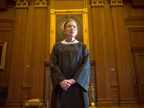 Supreme Court Justice Ruth Bader Ginsburg, celebrating her 20th anniversary on the court, was photographed in the cast conference room at the Supreme Court on Aug. 30, 2013.