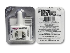 Narcan Nasal Spray - a form of naloxone that doesn't require a needle and is rolling out across Canada.