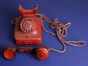 A device claimed to be Adolf Hitler's personal traveling telephone is displayed at Alexander Historical Auctions in Chesapeake City, Md., Friday, Feb. 17, 2017