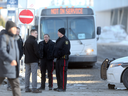 Police investigate the stabbing death of Winnipeg bus driver, Irvine Fraser, at the University of Manitoba,   Tuesday, Feb. 14, 2017.