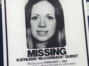 A flier from the investigation into the 1982 disappearance of Kathleen Durst, the wife of Manhattan real estate developer Robert Durst, photographed in 2001.