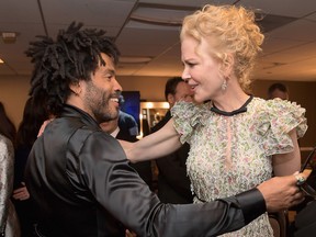 Kravitz and Kidman in the green room during the Hollywood Film Awards on November 6, 2016 in West Hollywood, California.