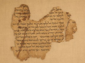 A file photo of a fragment of the Dead Sea Scrolls. Researchers have found evidence the Biblical-era documents were once in a 12th cave, but no new fragments themselves.