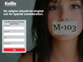 Kellie Leitch has set up a petition against Motion 103.