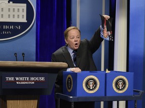 Melissa McCarthy as Press Secretary Sean Spicer during the "Sean Spicer Press Conference" SNL sketch on February 4th, 2017