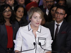 Minister of Canadian Heritage Melanie Joly makes an announcement about an anti-Islamophobia motion on Parliament Hill in Ottawa on Wednesday, February 15, 2017.