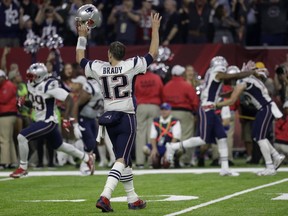 New England Patriots quarterback Tom Brady celebrates his team's Super Bowl win over the Atlanta Falcons on Feb. 5.