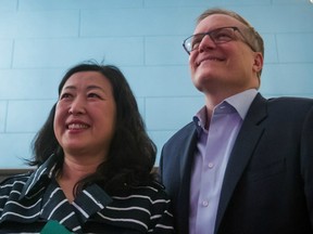 NDP MP Peter Julian, shown with his wife Limei Tian, is the only candidate so far for the NDP leadership.