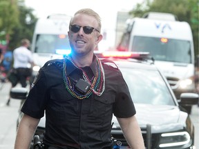 A Vancouver Police officer in the city's 2016 Pride Parade.