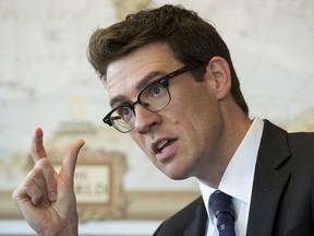 Ambassador to the Office of Religious Freedom Andrew Bennett speaks with the Canadian Press during an interview in his office Wednesday October 1, 2014 in Ottawa.