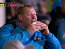 After Sutton had used all its substitutions and there was no chance Wayne Shaw would appear in the 2-0 loss to Arsenal, he munched on the pie while sitting on the bench.