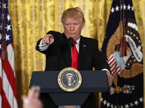 President Donald Trump calls on a reporter during a news conference, Thursday, Feb. 16, 2017.