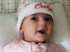 Fatemeh Reshad, an infant from Iran with a life-threatening heart condition, who will be treated at OHSU Doernbecher Children's Hospital in Portland, Ore.