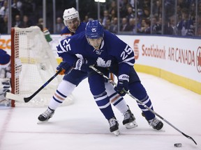 As the Leafs look to continue a meaningful playoff push over their remaining 26 games of the NHL season, Babcock finds himself urging for more out of veterans such as James van Riemsdyk (pictured), Tyler Bozak and others.