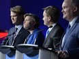 Kellie Leitch ponders a response as she participates in a Conservative Party leadership debate with Chris Alexander, Andrew Saxton and Erin O'Toole at the Manning Centre conference, on Friday, Feb. 24, 2017 in Ottawa.
