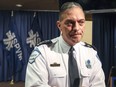 Montreal Police chief Philippe Pichet speaks to reporters to respond to recent allegations of corruption in the department's internal affairs division in Montreal Friday March 3, 2017.