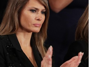 Melania Trump claps at a joint session of Congress on February 28, 2017.