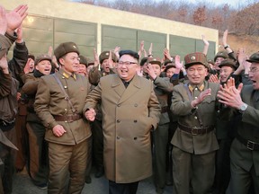 This undated picture released from North Korea's official Korean Central News Agency (KCNA) on March 19, 2017 shows North Korean leader Kim Jong-Un after a missile test.