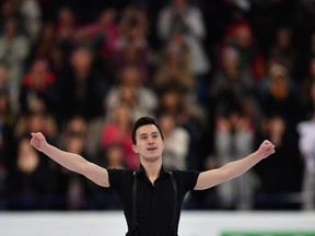 Patrick Chan of Canada performs during men short program of ISU World Figure Skating Championships 2017 in Helsinki on March 30, 2017.