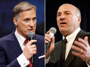 As the Conservative leadership race turns the last corner and heads for home, the two to beat appear to be Maxime Bernier, left, and Kevin O'Leary.