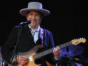 Bob Dylan performing on stage during the 21st edition of the Vieilles Charrues music festival in Carhaix-Plouguer, western France, July 22, 2012.