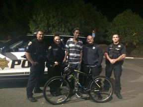 Benicia, Calif., police officers surprise Jourdan Duncan with a bike after finding out he walked more than four hours each way to and from work