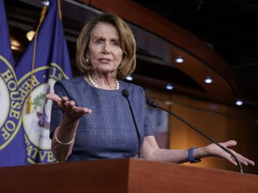 House Minority Leader Nancy Pelosi of Calif. speaks during a news conference on Capitol Hill in Washington. Speaking about health care, Tuesday, March 14, 2017