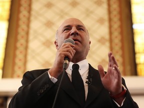 Conservative leadership candidate Kevin O'Leary speaks at Queen's University, in Kingston, Ont., on Thursday, March 16, 2017.