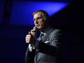 Maxime Bernier speaks at a Conservative Party leadership debate at the Manning Centre conference, on Friday, Feb. 24, 2017 in Ottawa.