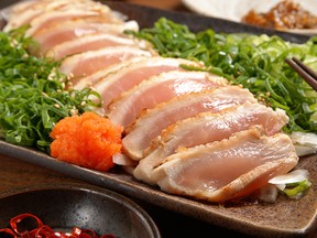 Chicken sashimi.