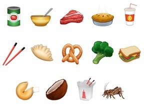 14 new food-related emojis could be part of a June 2017 update, including baked goods, eating implements and produce.