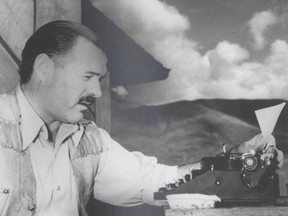 Hemingway, at work.