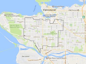 Map of the Vancouver Eruv, a spiritual boundary that allows Jews to carry items outdoors on the Sabbath.